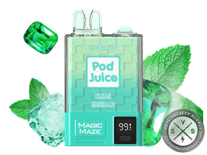 clear emerald vape flavor Pod Juice x OXBAR Magic Maze Pro Shop Fcuking Fab Geek al fakher 60k Saveur:Pomme Pêche