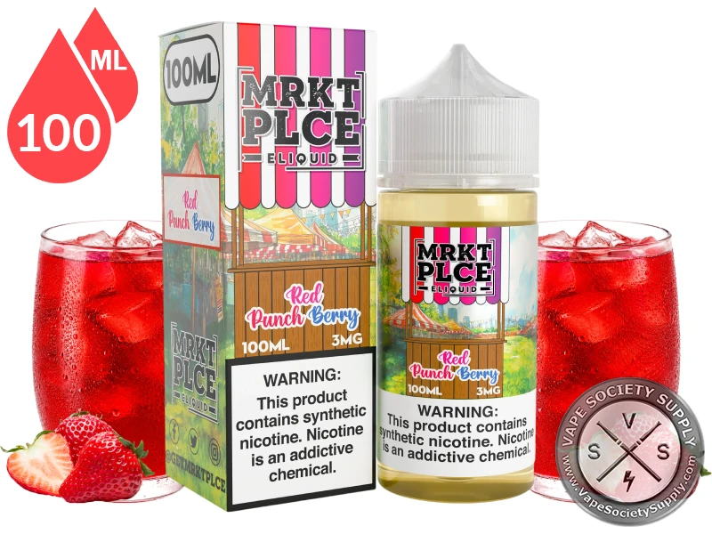 Red Punchberry THE STND by MRKT PLCE 100ml vape juice with ruby red fruit punch and berry drink.