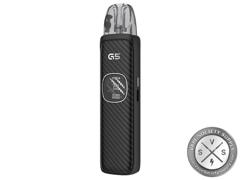 Black Carbon compact vape device with sleek carbon-inspired design