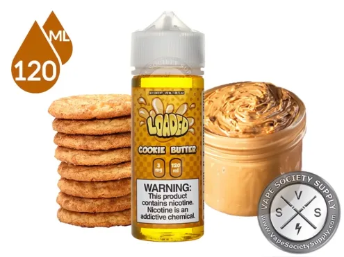 Cookie Butter Loaded 120ml bottle with cookies and cookie butter