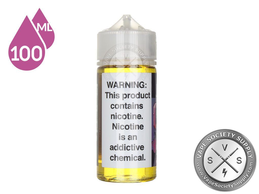 Strawberry THE ONE 100ml bottle, back label with warnings
