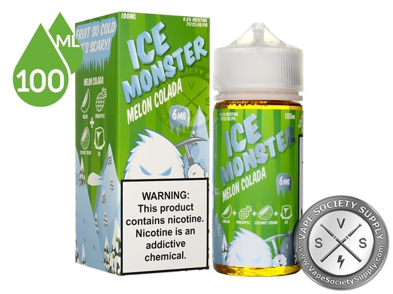 Melon Colada Ice Monster 100ml bottle in front of its box