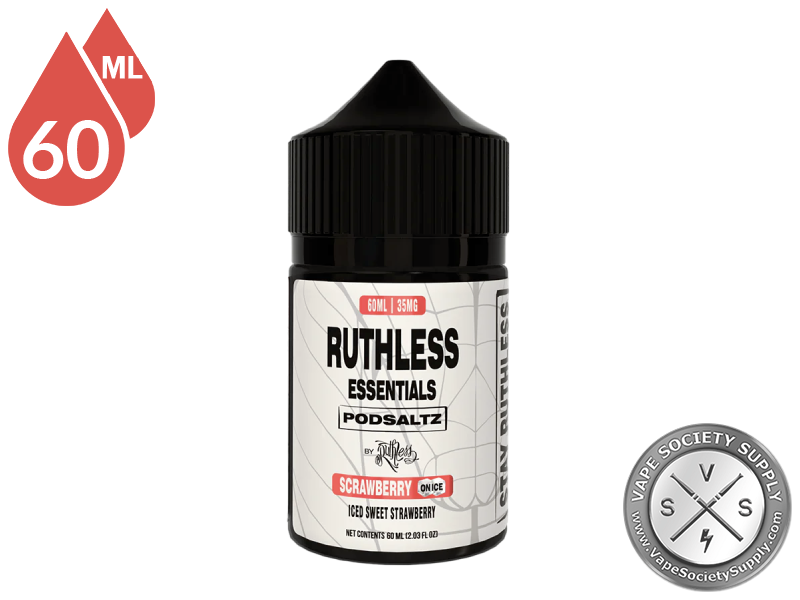 Scrawberry On Ice Ruthless Essentials Pod Salt 60ml bottle