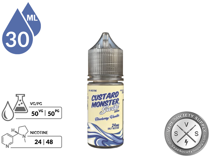 Blueberry Vanilla Swirl Custard Monster Salt 30ml bottle
