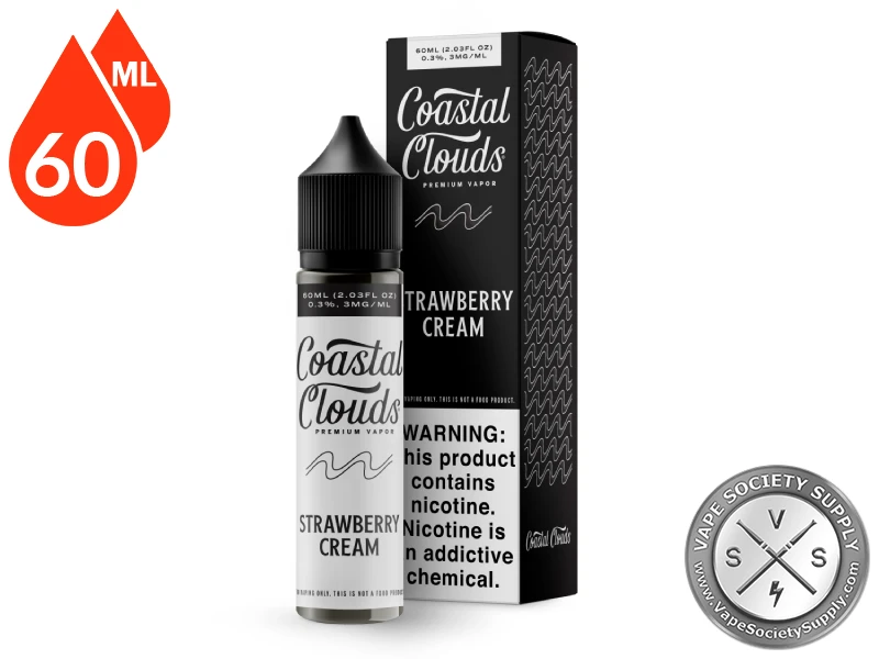 Strawberry Cream Coastal Clouds 60ml bottle and box