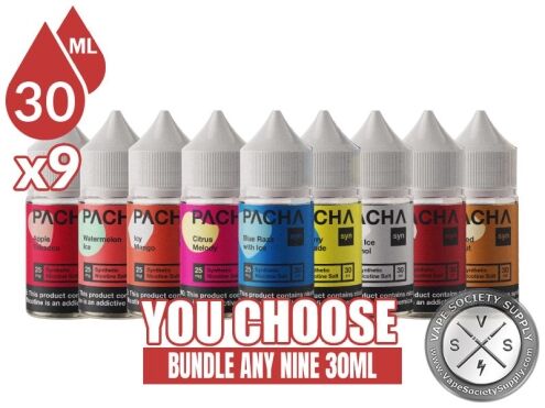 PACHA Salt Bundle 9x30ml (270ml): 9 bottles with a You Choose banner