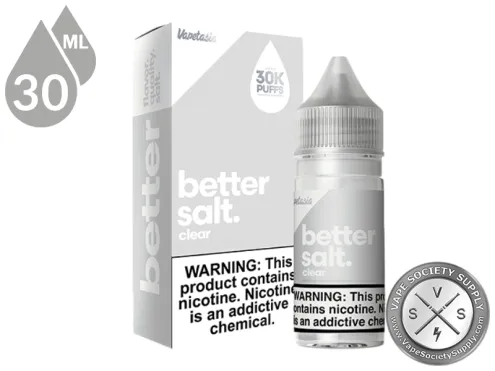 Clear Better Salt 30ml bottle in front of its box