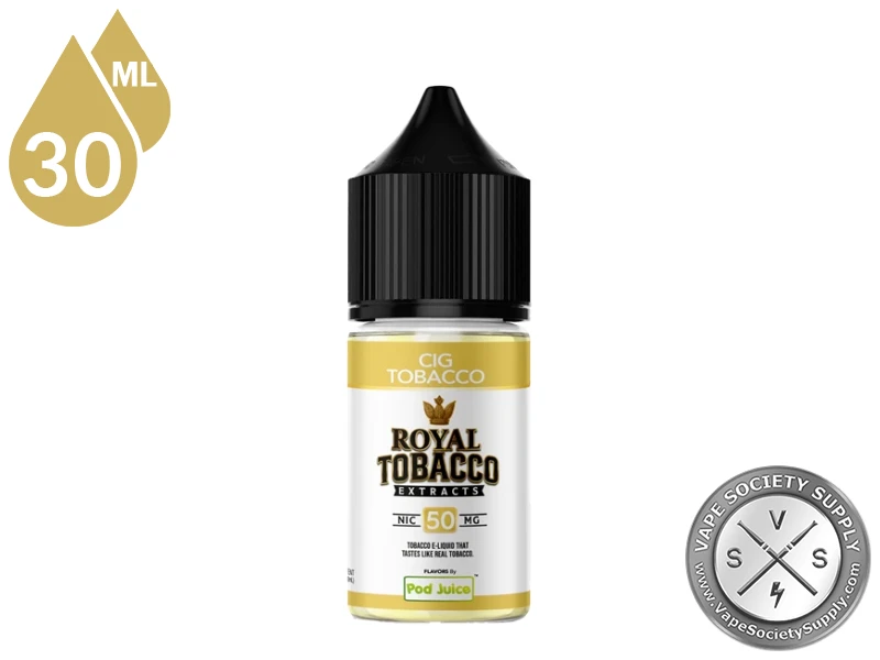 Cig Tobacco Royal Tobacco Salt 30ml bottle with a gold flavor band on a white background