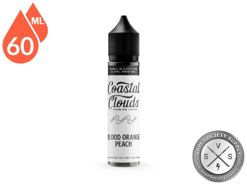 Blood Orange Peach Coastal Clouds 60ml bottle, front label