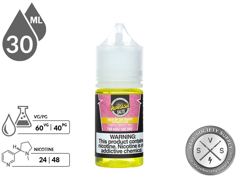 Vapetasia Salts 30ml Milk Of The Poppy E Liquids