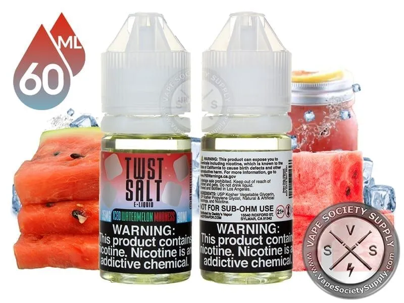 Watermelon Madness Iced by Twist Salt E-liquids 60ml