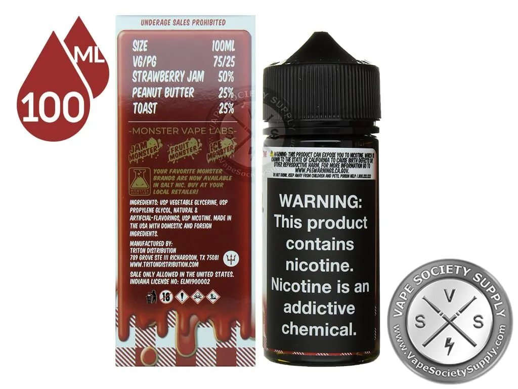 PB & Jam Strawberry by Jam Monster 100ml