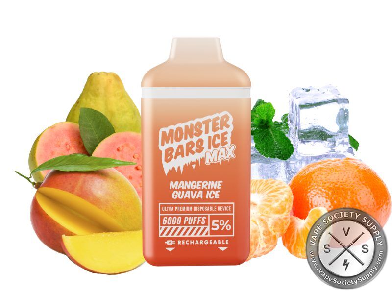 MONSTER BARS MAX DISPOSABLE 6000 PUFF Mangerine guava ice