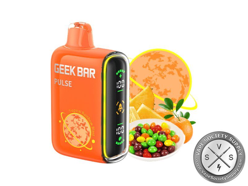 tropical rainbow blast geek bar flavor taste like Pulse 15000 Disposable B POP Geek Bar sour apple ice Nicotine Strength:20MG