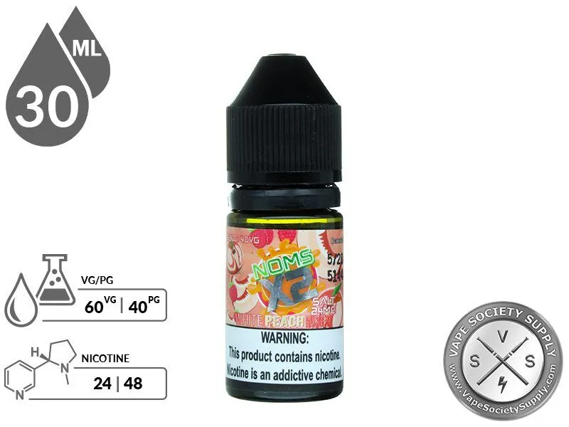 White Peach Raspberry NOMS X2 SALT 30ml