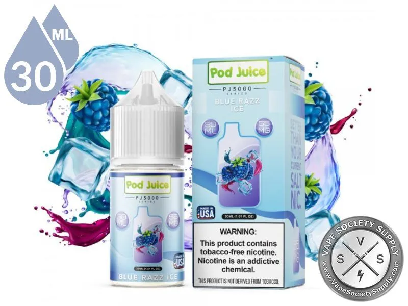 Blue Razz Ice POD JUICE SALT PJ5000 30ml 1