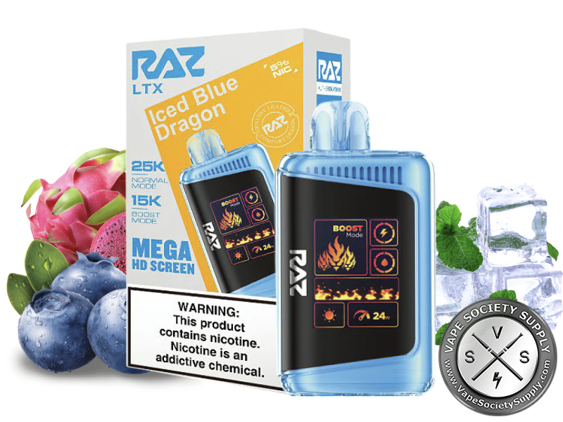 RAZ LXT Disposable Vape _ 25k Puffs Iced Blue Dragon