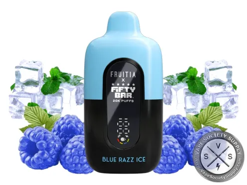 Fifty Bar Disposable Vape _ 20K Puffs Blue razz ice