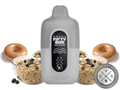 Fifty Bar Disposable Vape _ 20K Puffs Blueberry cereal donut milk