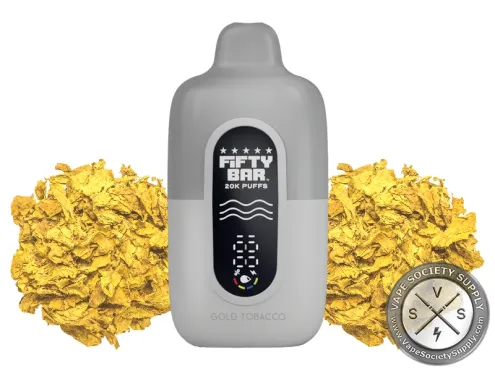 Fifty Bar Disposable Vape _ 20K Puffs Gold Tobacco