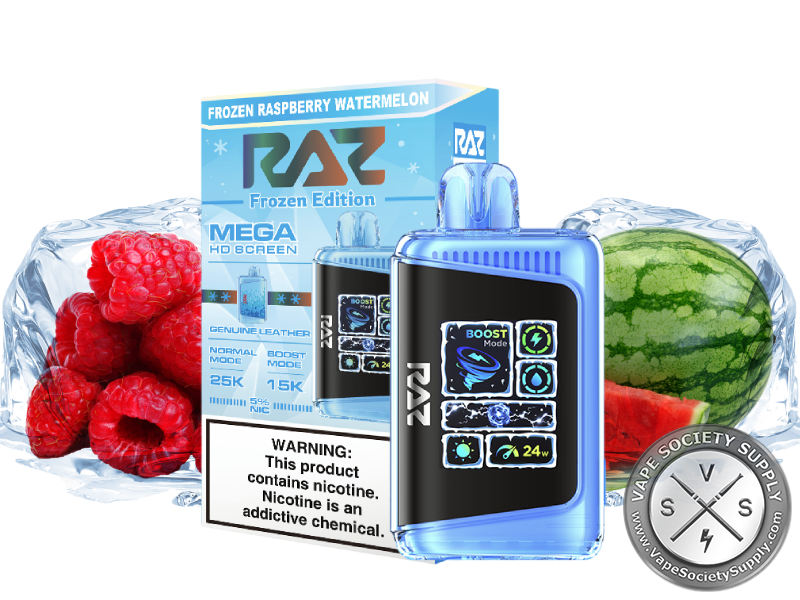 RAZ DC25000 Disposable Vape _ 25k Puffs Frozen Raspberry Watermelon