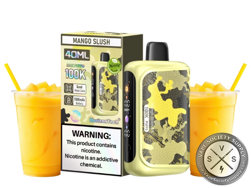 Mango slush disposable flavor with icy mango finish