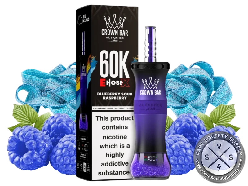 Al Fakher Crown Bar 60K E-Hose X Disposable Blueberry Sour RAspberry