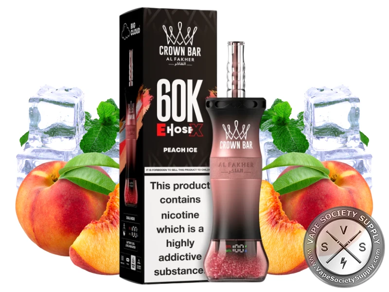 Al Fakher Crown Bar 60K E-Hose X Disposable Peach Ice
