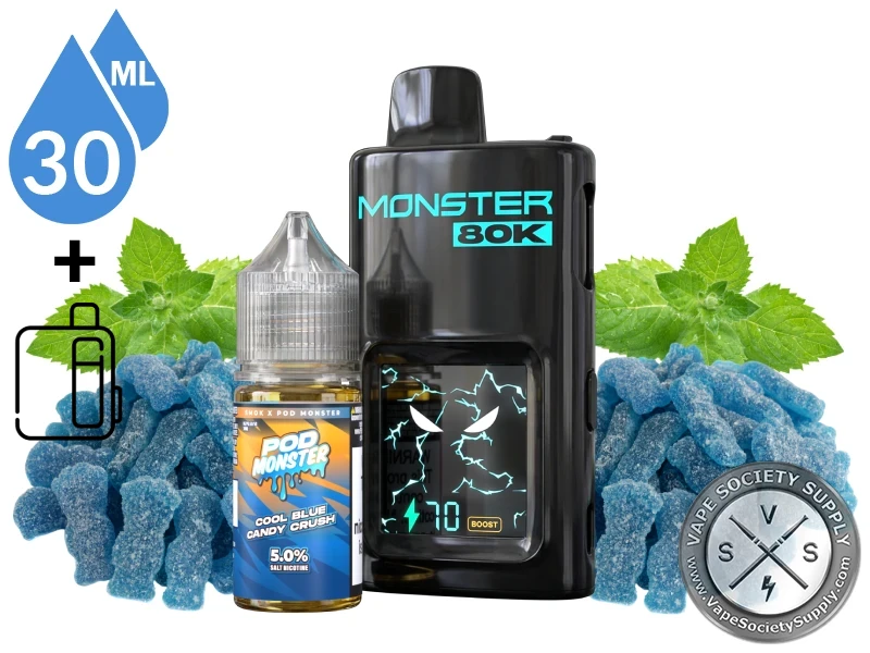 Pod Monster x SMOK 80K Refillable Disposable Cool Blue Candy Crush