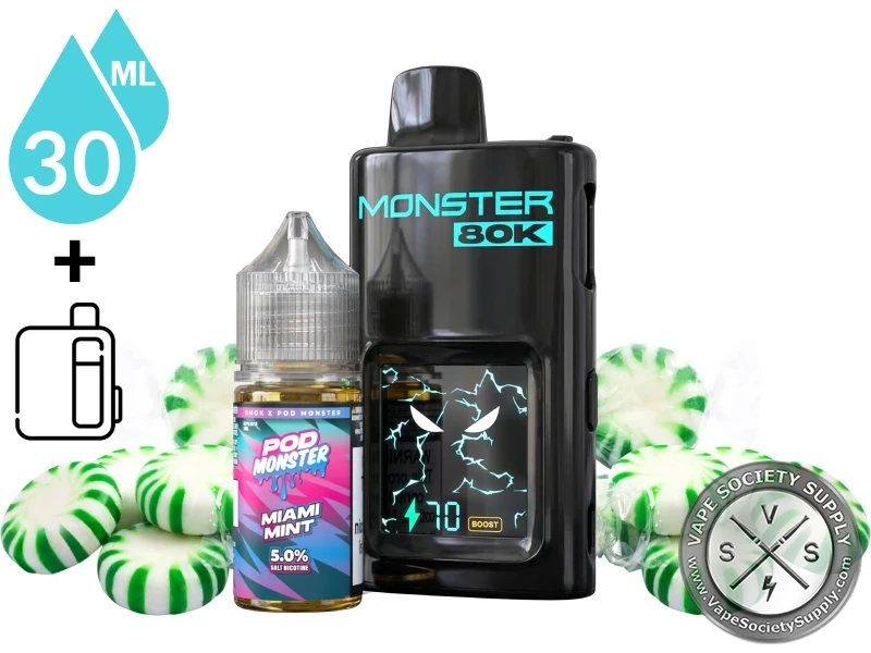 Pod Monster x SMOK 80K Refillable Disposable Miami Mint