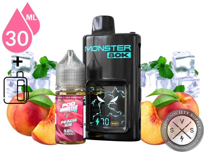 Pod Monster x SMOK 80K Refillable Disposable PEach Ice