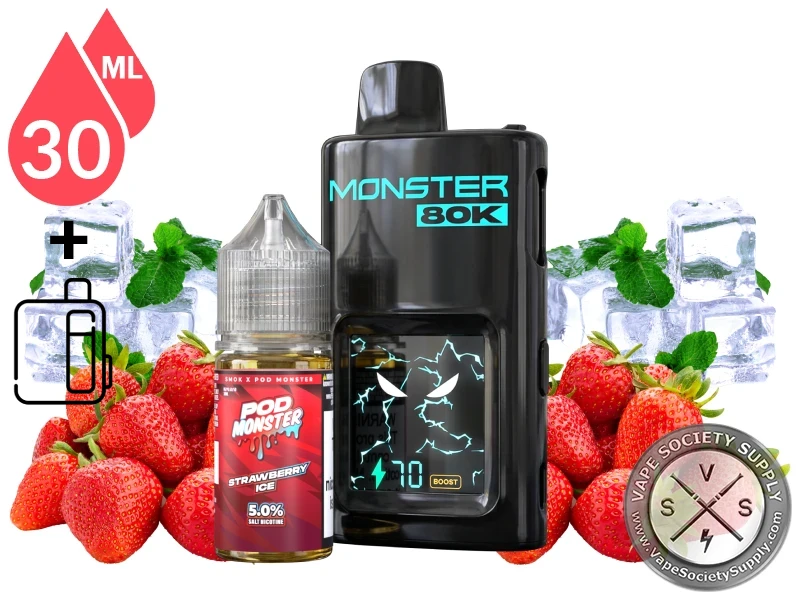 Pod Monster x SMOK 80K Refillable Disposable Strawberry Ice