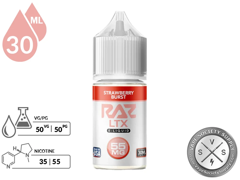 Strawberry Burst Pod Juice x RAZ LTX Salt