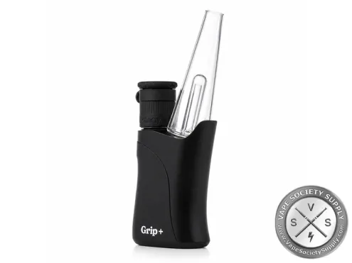 Side profile of Randy's Grip Plus concentrate vaporizer with glass bubbler attachment