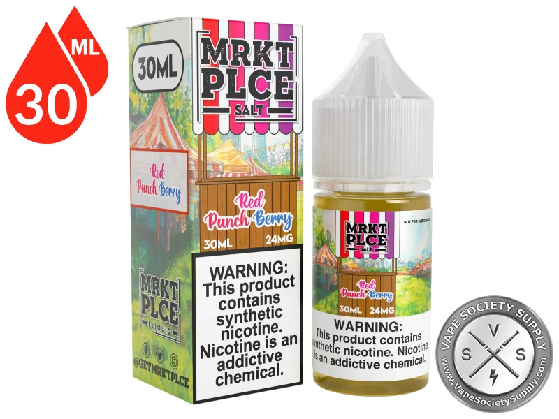 Red Punchberry THE STND by MRKT PLCE SALT bottle with retail box.