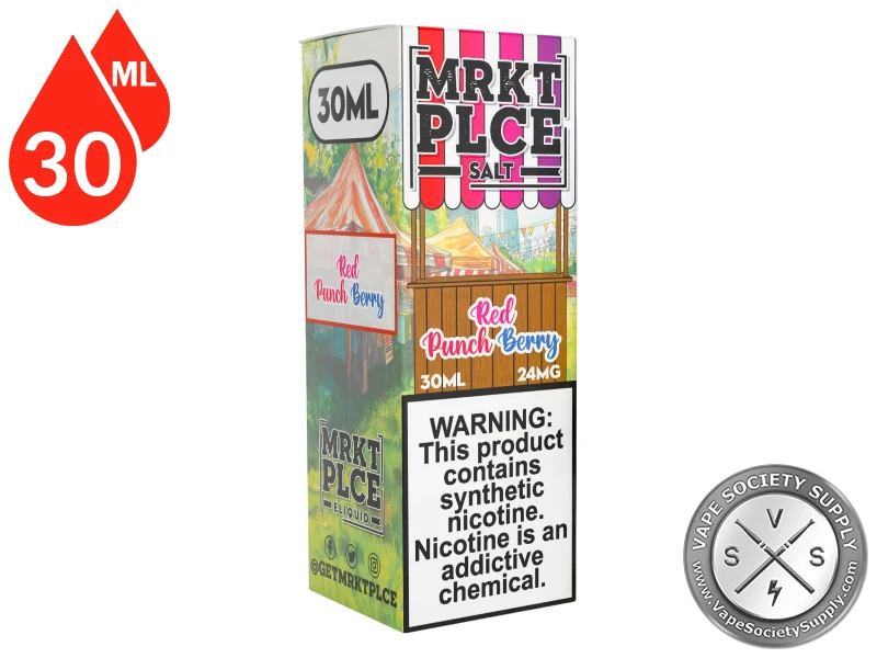 Red Punchberry THE STND by MRKT PLCE SALT 30ml retail box.