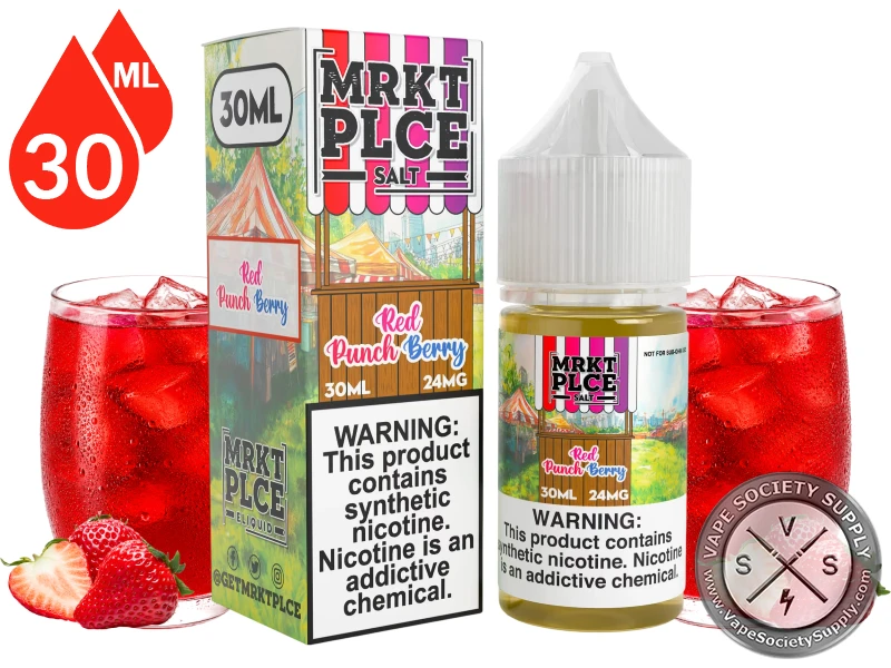 Red Punchberry THE STND by MRKT PLCE SALT with ruby red fruit punch and mixed berry flavor profile.