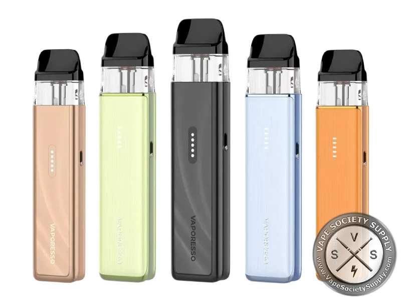 Vaporesso XROS 6 MINI Pod System available in multiple color options featuring a 1600mAh battery, COREX 3.0 technology, and refillable XROS pods.