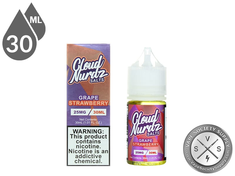 Cloud Nurdz Salts 30ml Grape Strawberry E Juice