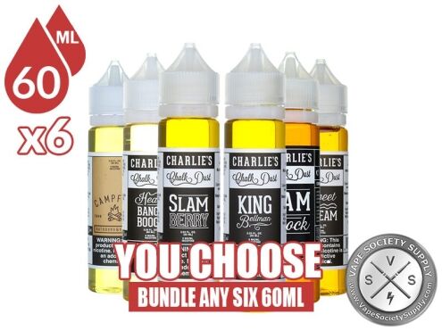 Charlies Chalk Dust Black Bundle 60ml x6