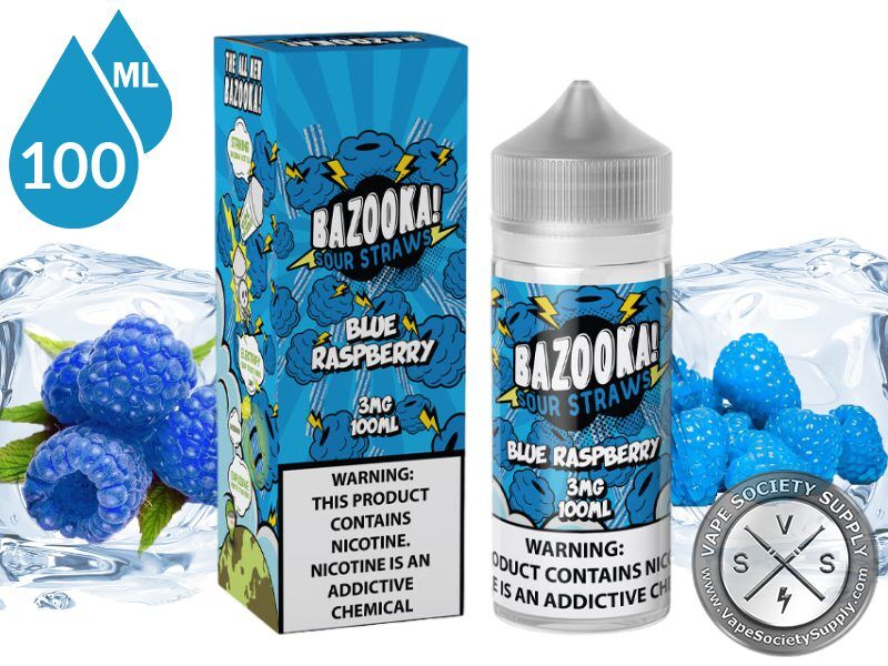 Ice Blue Raspberry BAZOOKA SOUR STRAWS TFN
