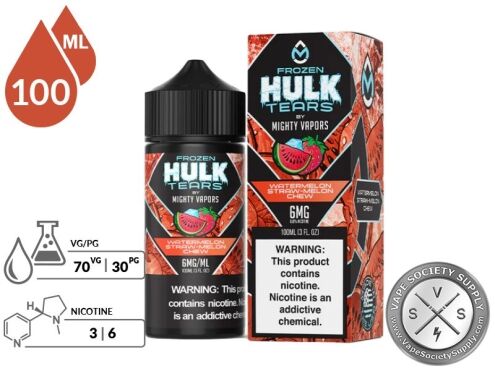 Frozen Watermelon Straw-Melon Chew HULK TEARS by MIGHTY VAPORS info