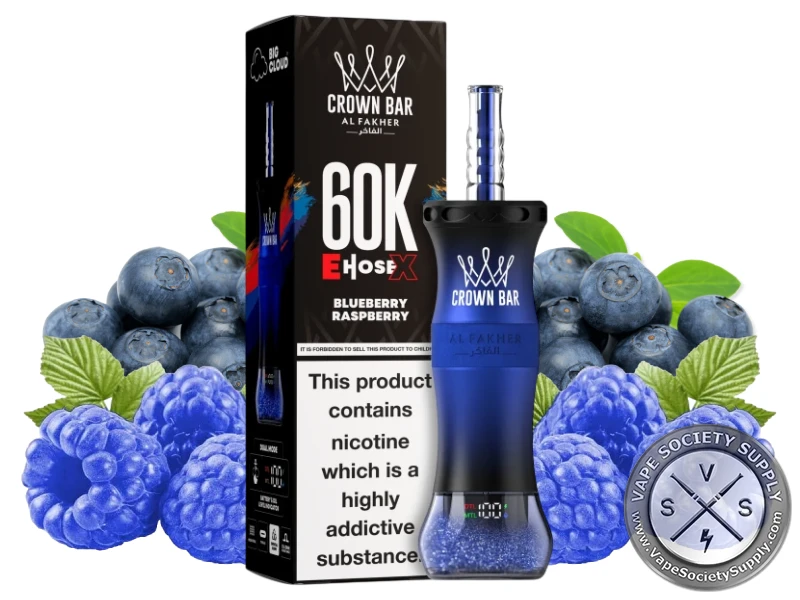 Al Fakher Crown Bar 60K E-Hose X Disposable Blueberry Raspberry