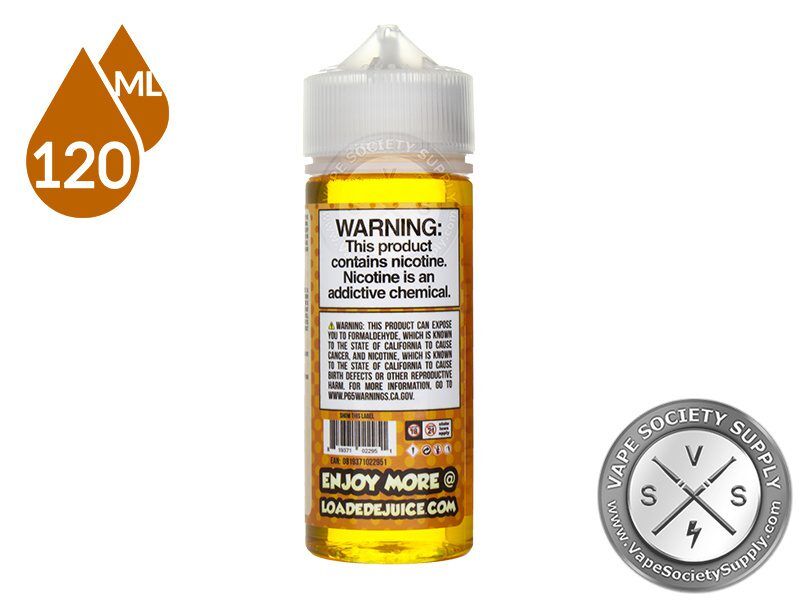 Cookie Butter LOADED 120ml bottle, back label