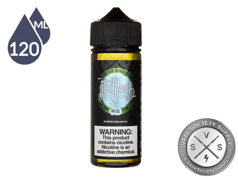 Skir Skirrr On Ice Ruthless Vapor 120ml bottle, front view