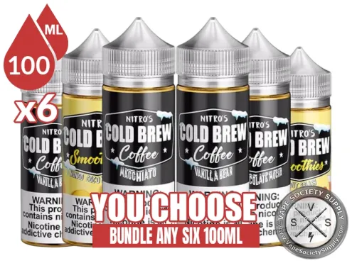 Nitro's Cold Brew E-Liquid Bundle 6 100ml (600ml)