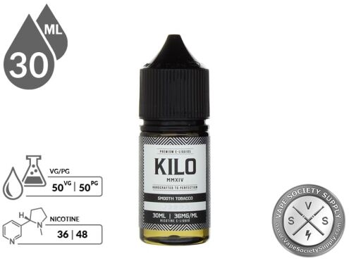 Kilo Salt 30ml Smooth Tobacco EJuice