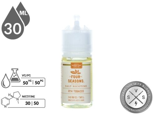 Four Seasons SALT 30ml Ry4 Tobacco EJuice