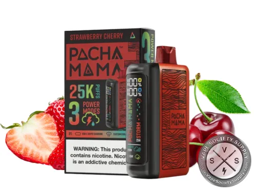 PACHA MAMA DISPOSABLE _ 25000 PUFF Strawberry Cherry