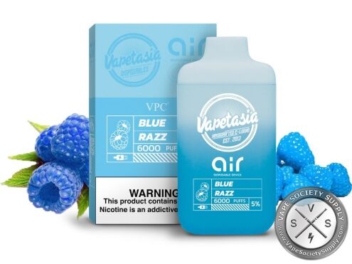 AIR x VAPETASIA DISPOSABLE 6000 PUFF Blue Razz